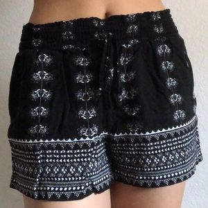 Boho Black and White Shorts